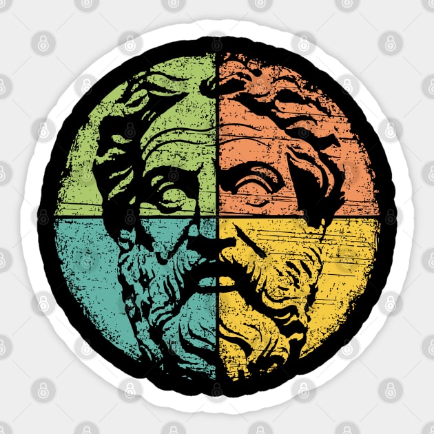 Retro Socrates Portrait – Vintage Greek Philosopher Art Sticker by TuncGK